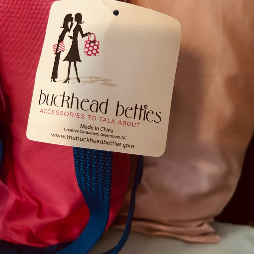 Buckhead betties Stylish Pink and Blue Wine Tote Bag